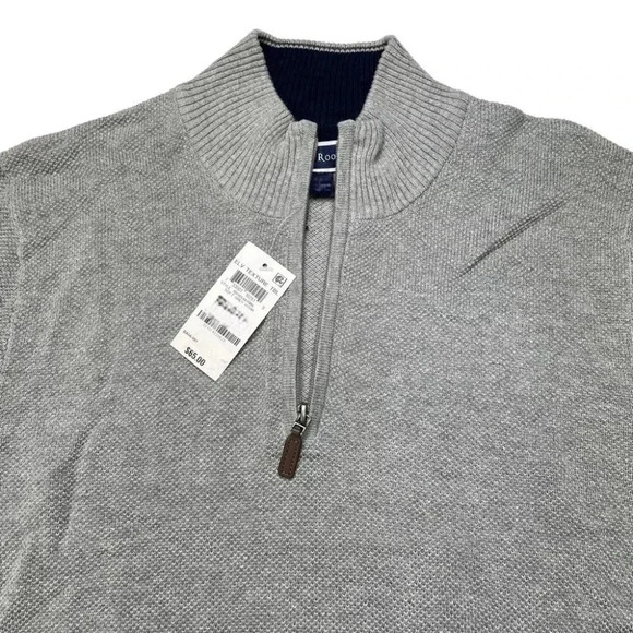Club Room Soft Grey Heather Cotton Mens Sweater Size 2XL - Picture 3 of 10